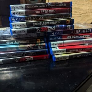 LG Video Game Collection with Blue and Red Accents